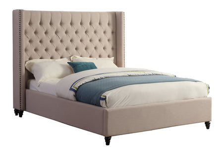 LIT PLATEFORME KING - BEIGE ( Meuble Mtl )