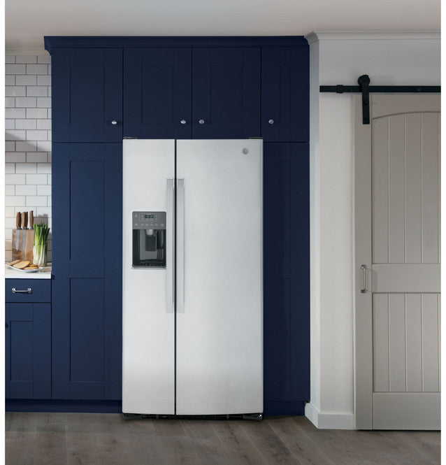 Réfrigérateur Côte À Côte 23 Pi³ / 33" Avec Distributeur Eau Et Glaçons *PRODUIT NEUF* GE ( GSS23GYPFS ) ( Meuble Mtl )