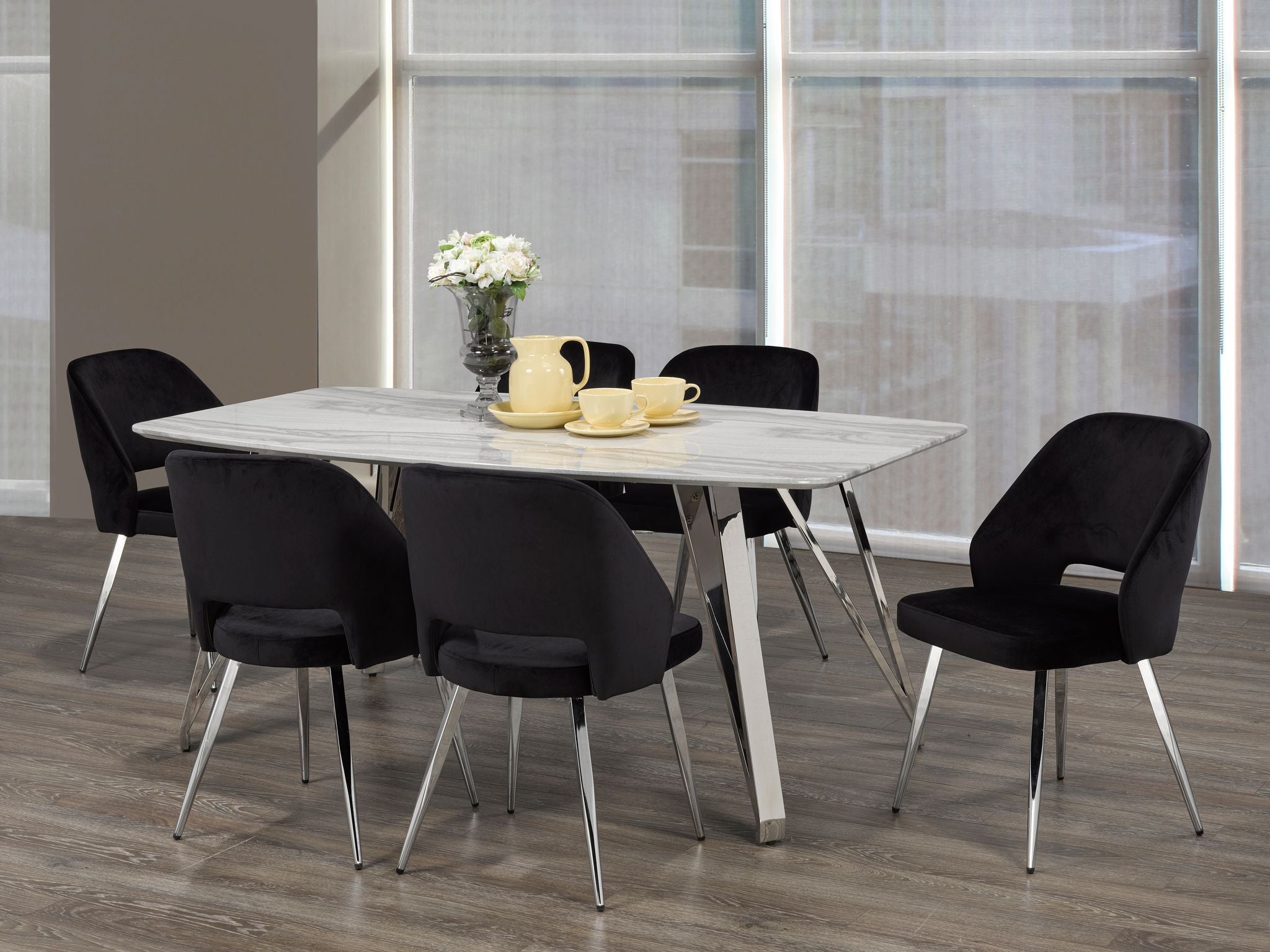 Vente d'ensembles de salle à manger moderne noir et gris à Montréal ( Meuble Mtl )