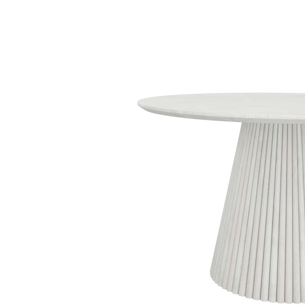 Table à manger ronde en bois Akira - Fini Blanc Lavé