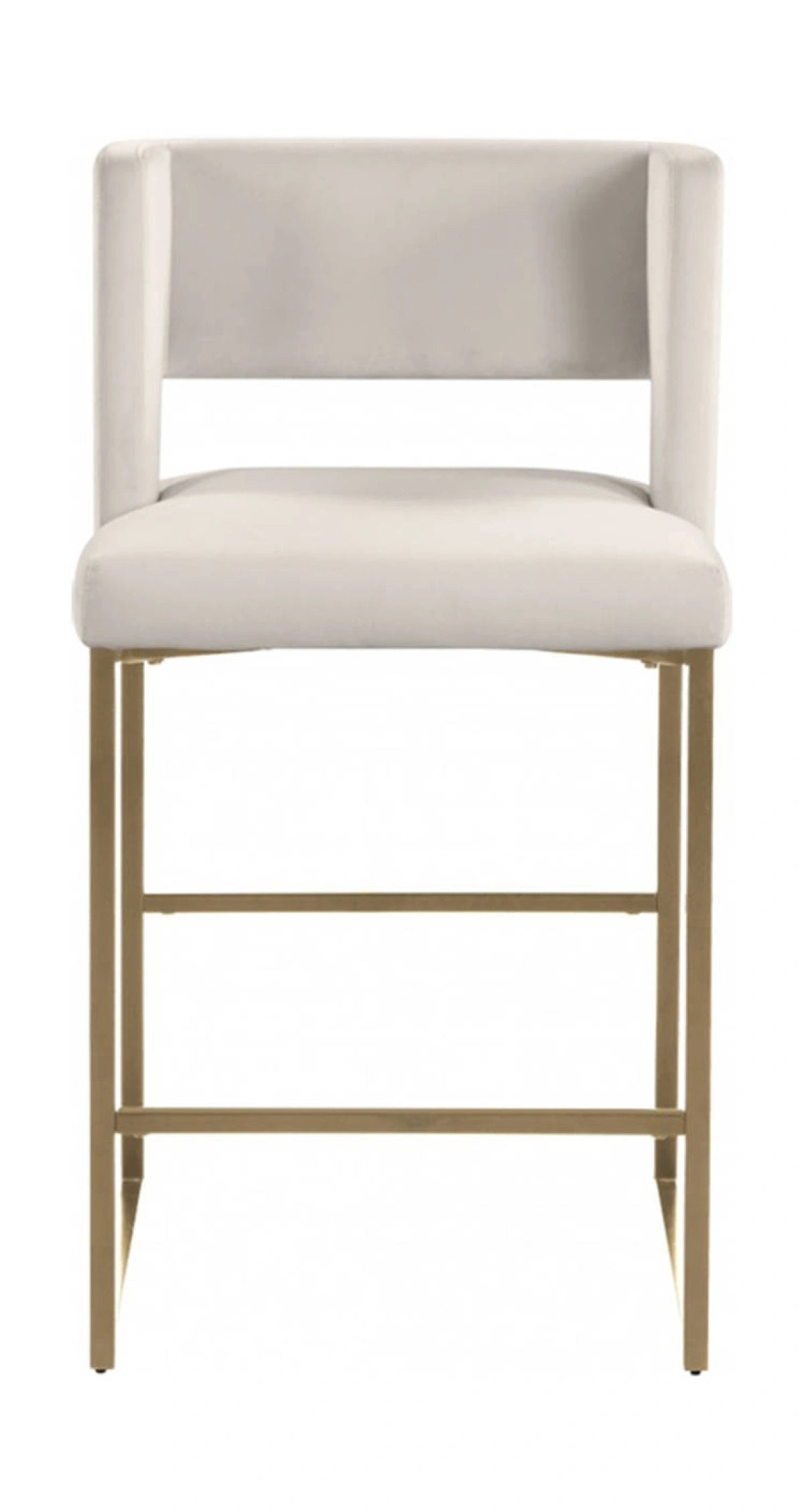 Set de 2 Tabourets de Comptoir Anthony - Velours Beige