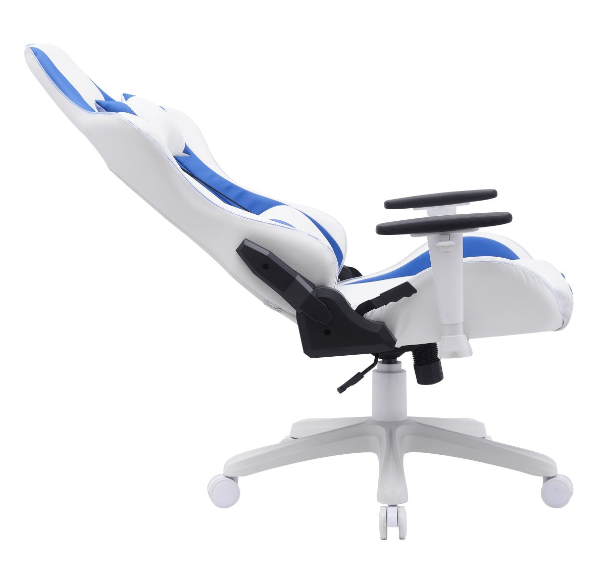 Fauteuil de gaming KMX Blanc/Bleu | Style Racing et Support Lombaire