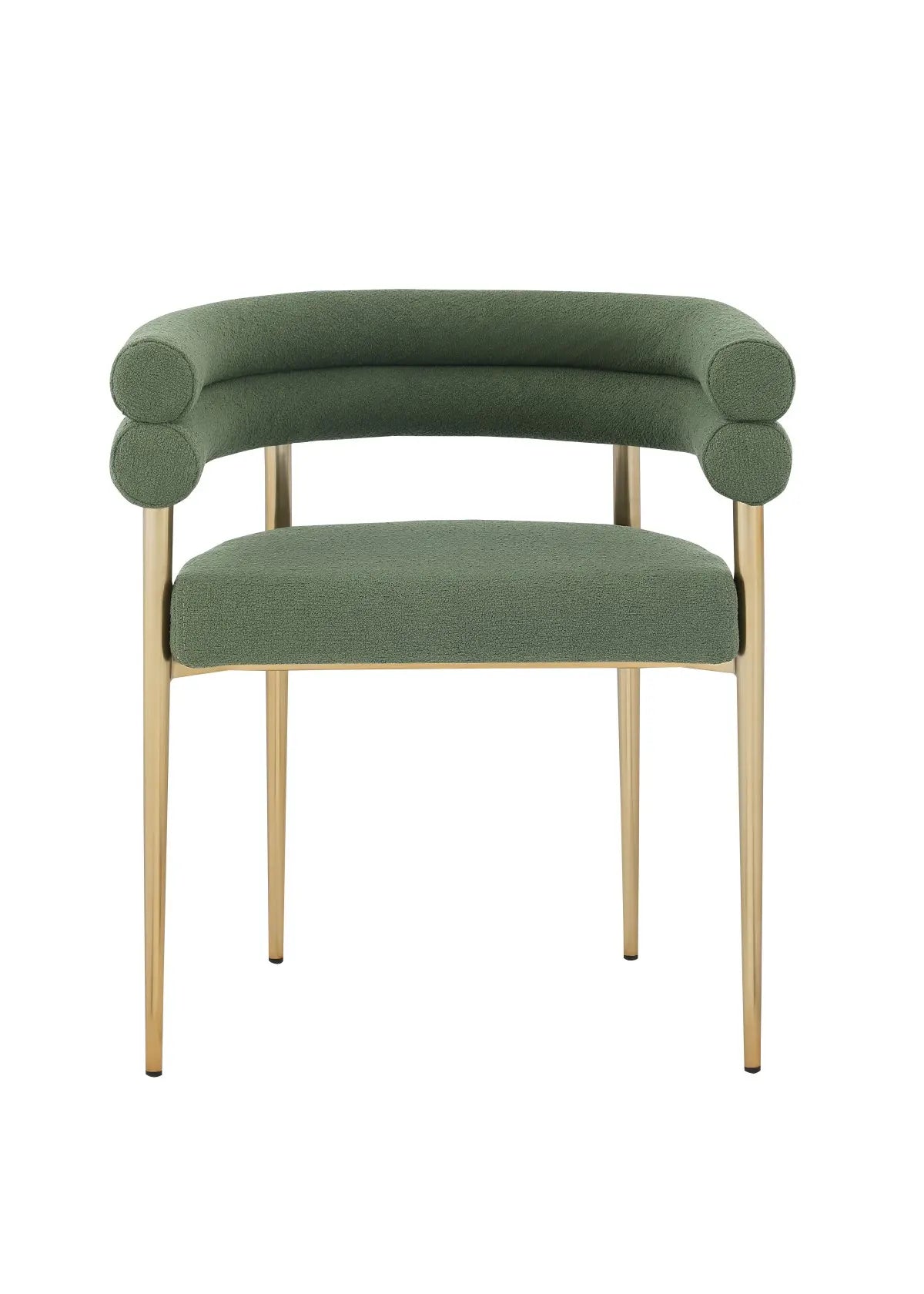 Chaises Allure en tissu vert émeraude | Cadre métallique doré (Duo)