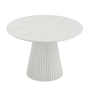 Table à manger ronde en bois Akira - Fini Blanc Lavé