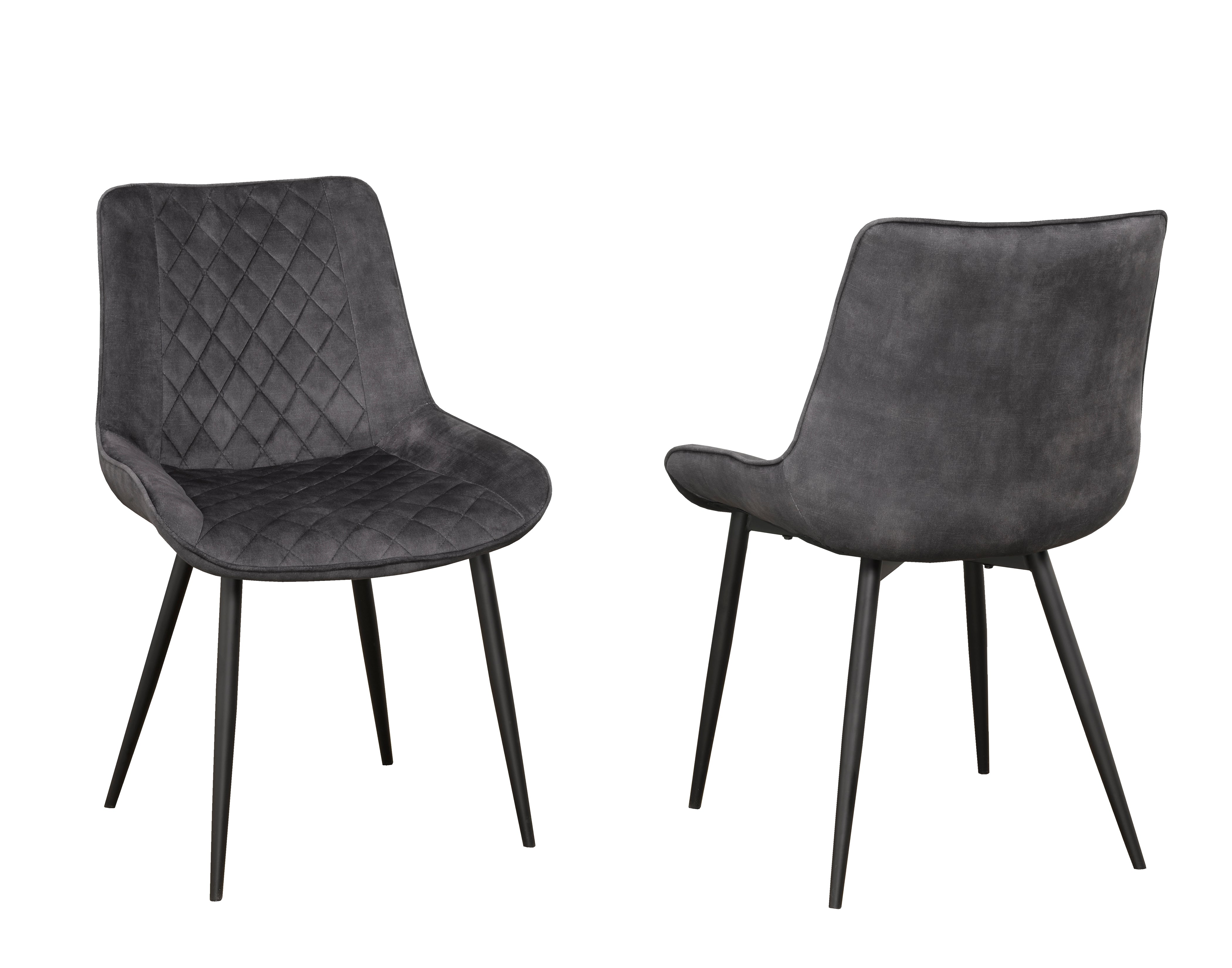 CHAISE DE SALLE À MANGER, JEU DE 2, GRIS FONCÉ ( Meuble Mtl )