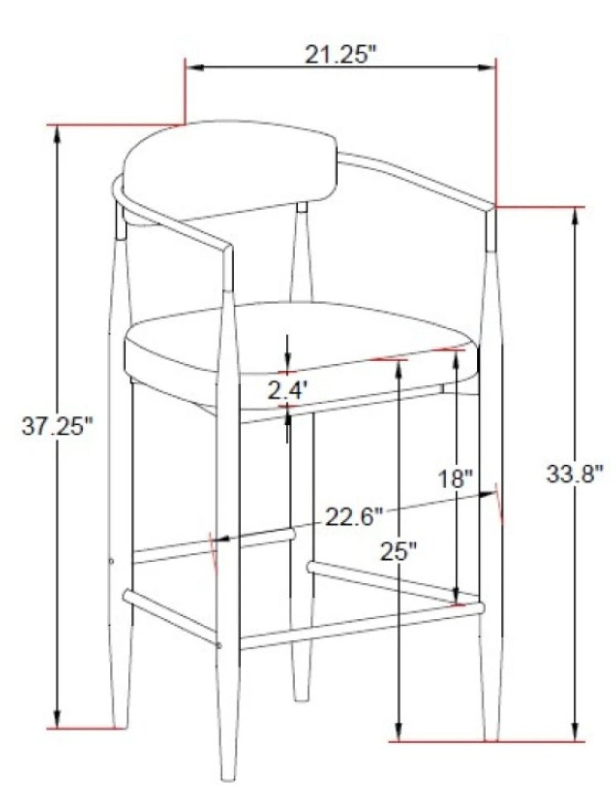 Set de 2 Tabourets de Comptoir Mykos - Tissu Beige