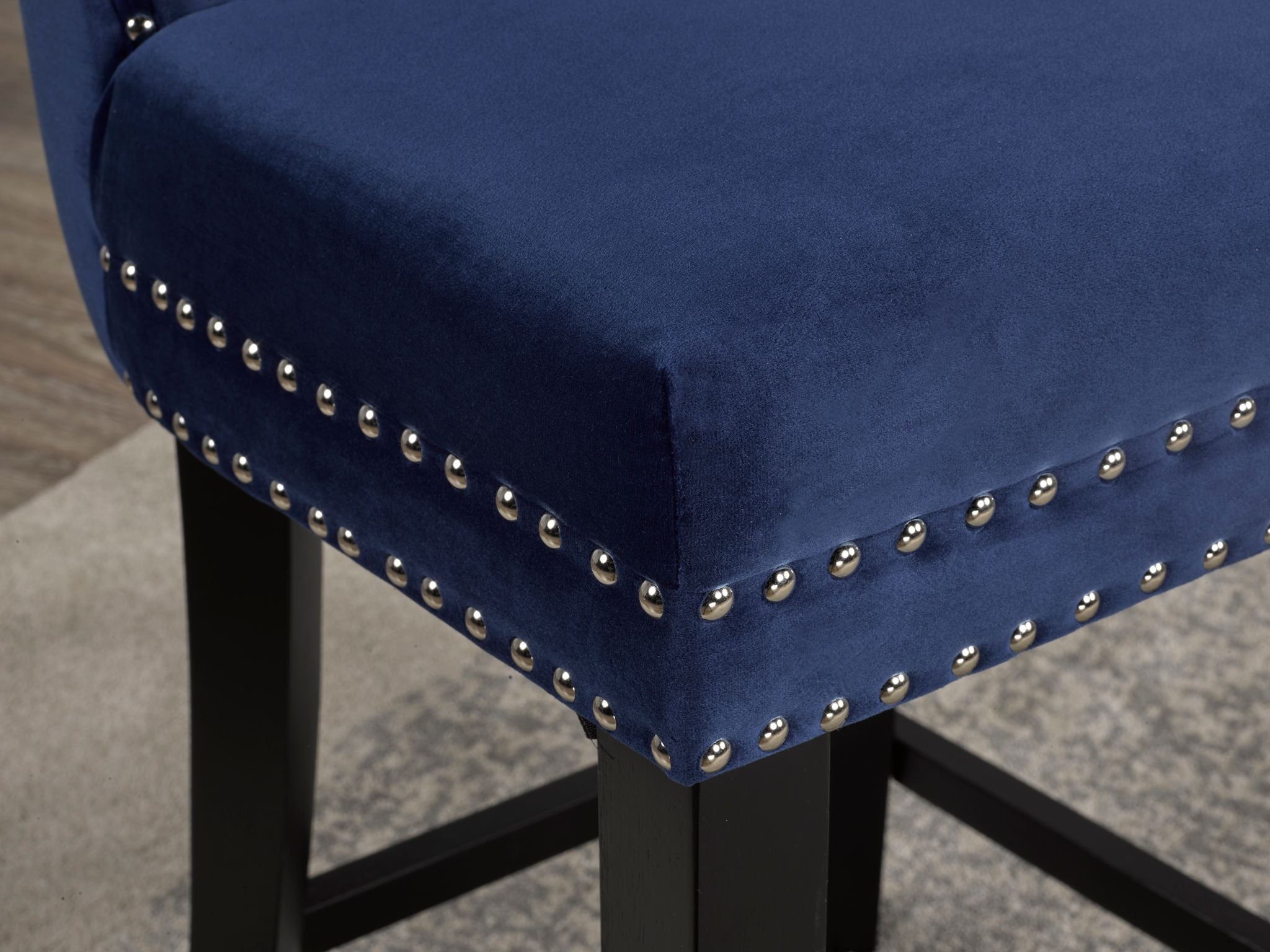 TABOURET DE BAR TISSU MARINE (LOT DE 2) ( Meuble Mtl )