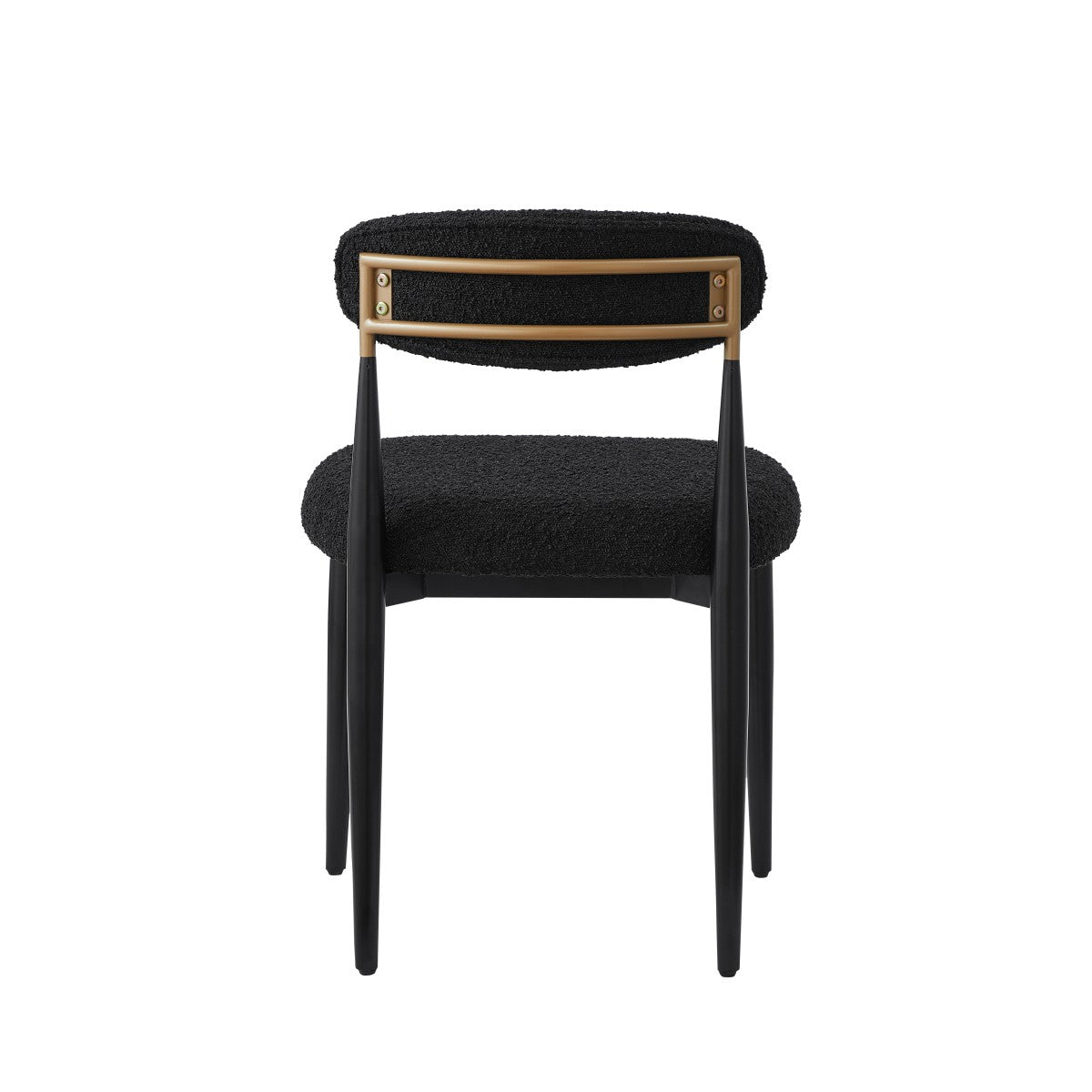 Chaises de repas Kodi en tissu noir | Cadre en métal (Set de 2)