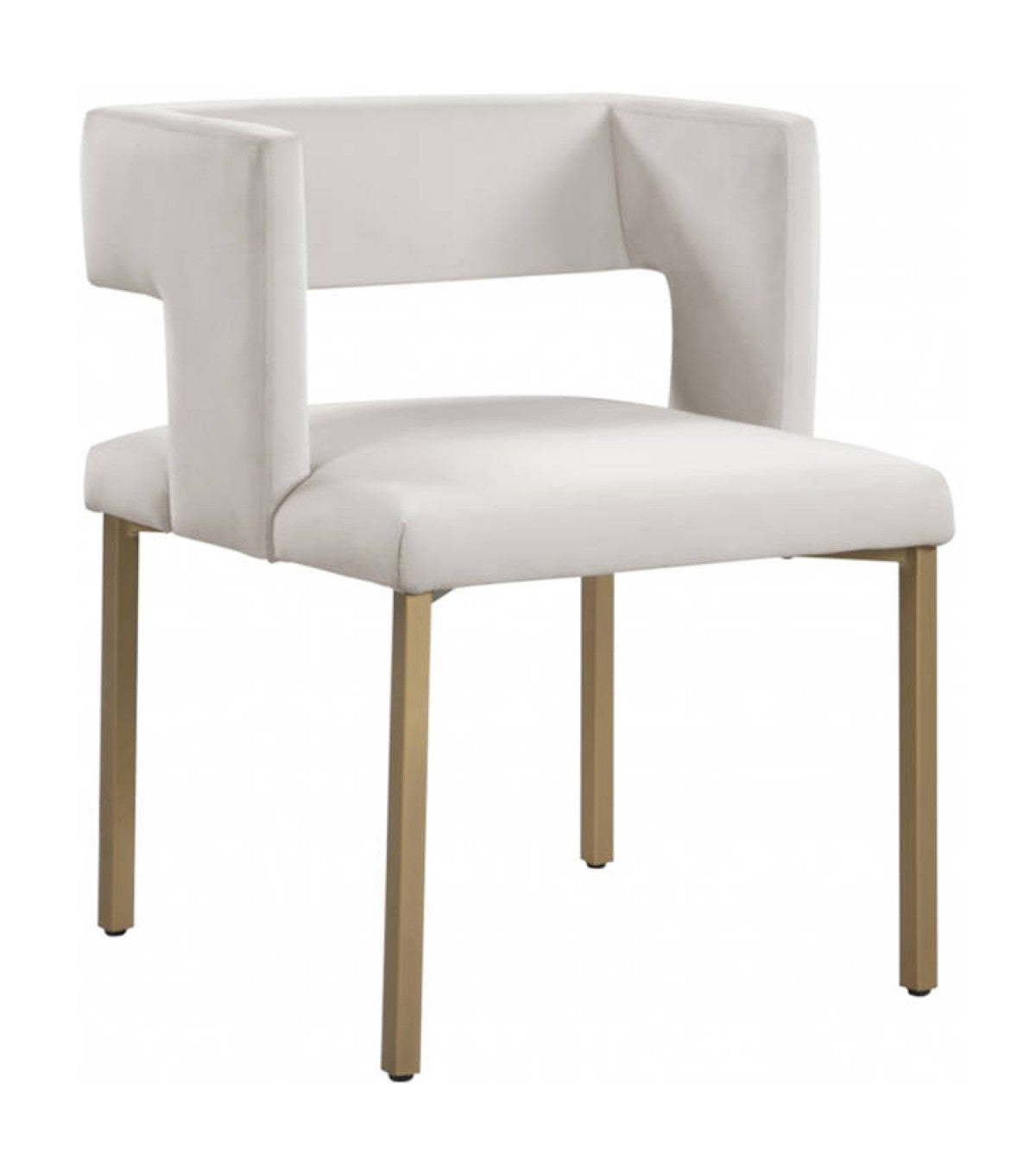 Chaises Anthony en velours beige | Duo avec pattes dorées