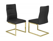 CHAISE DE SALLE À MANGER, JEU DE 2 - NOIR/OR ( Meuble Mtl )