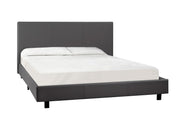 Combo Lit Queen en Similicuir Gris + Matelas à ressorts Bonnell