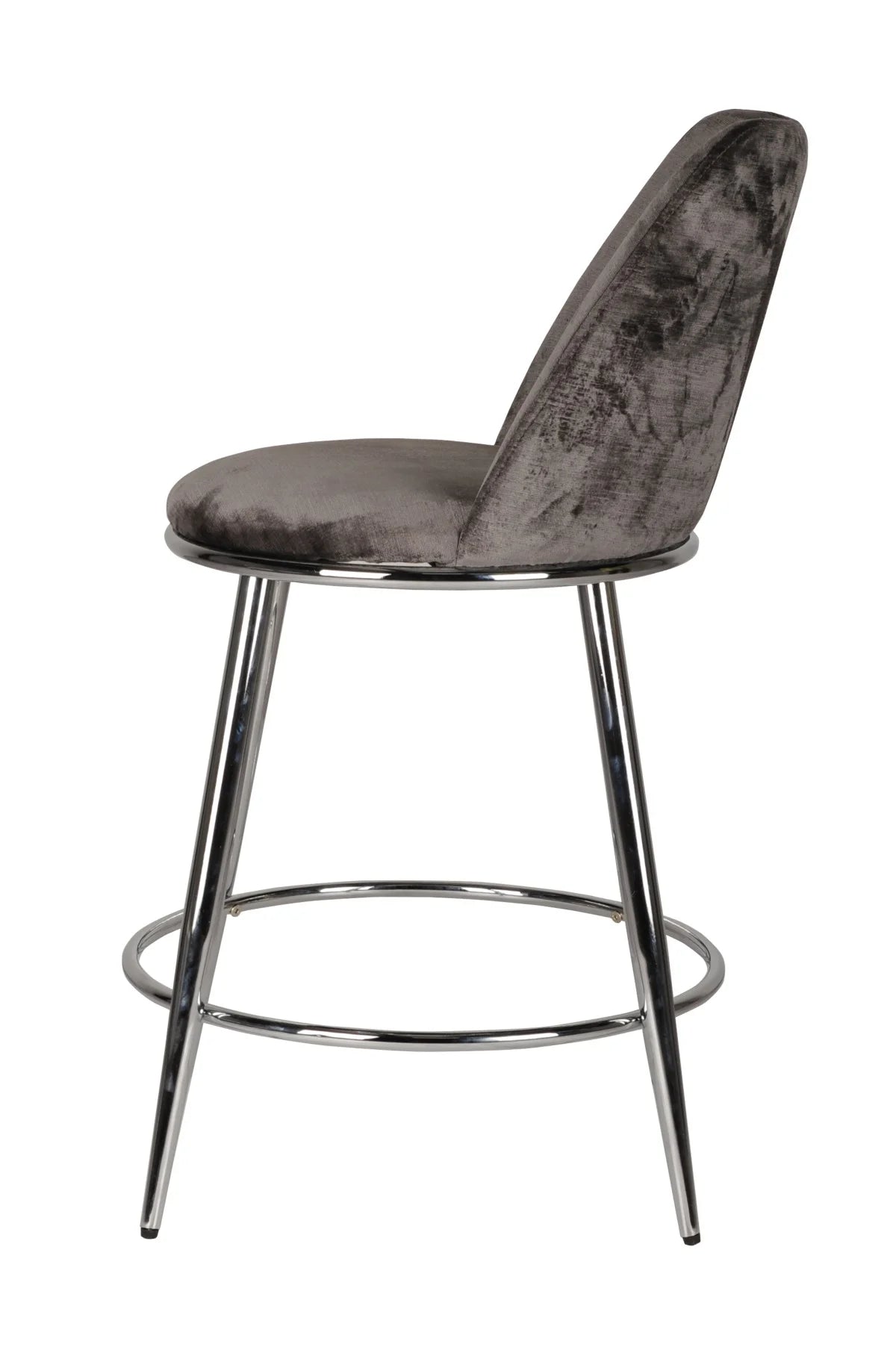 Ensemble de 2 Tabourets de Comptoir Nova - Gris et Chrome