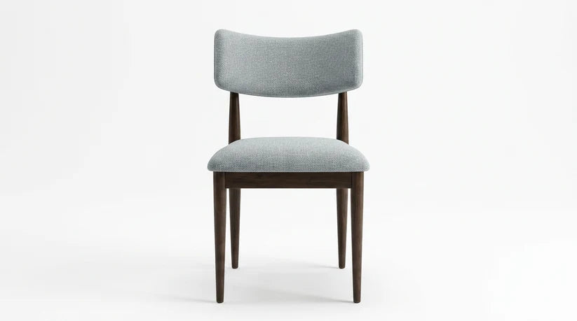Chaise de salle à manger Jacelyn en tissu taupe biscuit et noyer