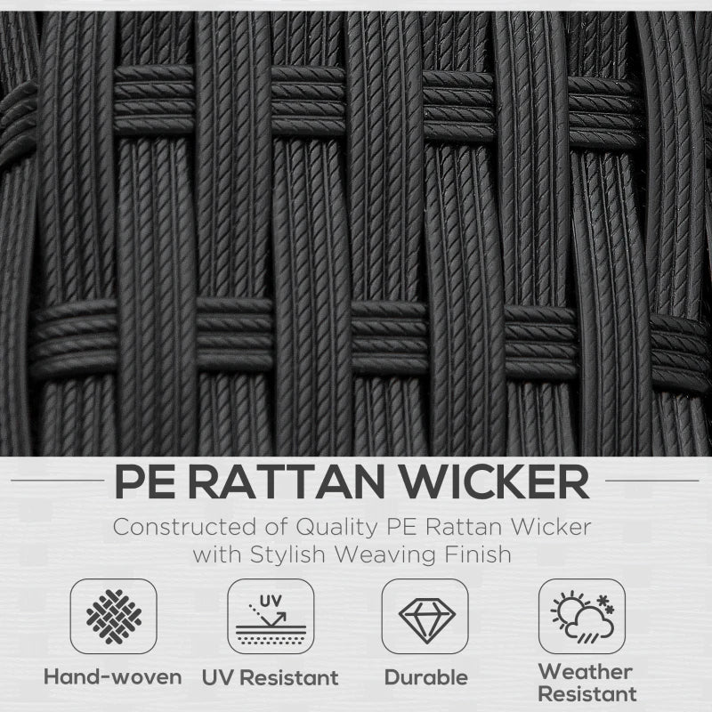 Ensemble de meubles de patio sectionnels 4 pièces, chaises de patio en rotin Bcic, ensemble de café d'extérieur avec coussins, crème Ohi