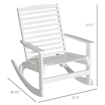 Chaise à bascule antidérapante pour balcon, jardin, terrasse, bambou blanc
