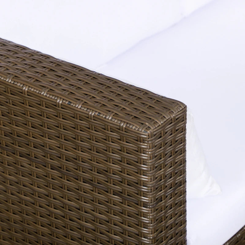 Ensemble de canapés modernes en rotin, ensemble de meubles de Patio en osier avec Table basse, coussins et oreillers, 3 pièces