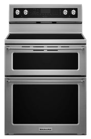 Cuisinière KitchenAid 6,7 pi³ à deux fours en inox YKFED500ESS