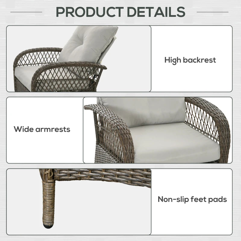 Canapé de patio avec coussins de 4,7 po d'épaisseur, 29,9 po x 34,3 po x 38,6 po, gris