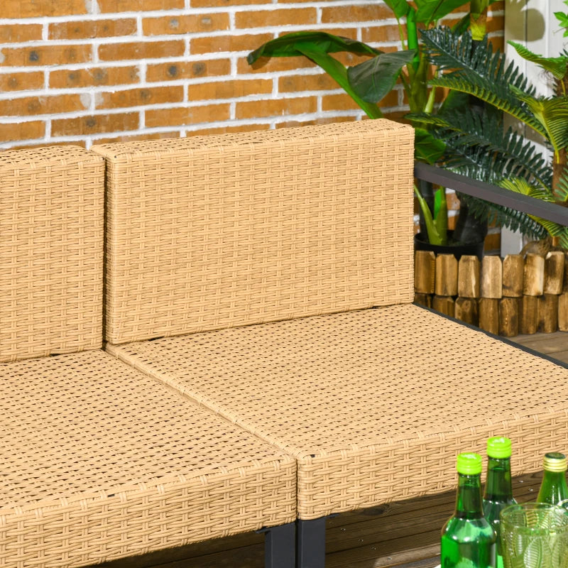 Ensemble de meubles de Patio 6 pièces avec canapé, fauteuil, tabouret, Table, coussins, ensemble de canapé de Conversation d'extérieur en osier