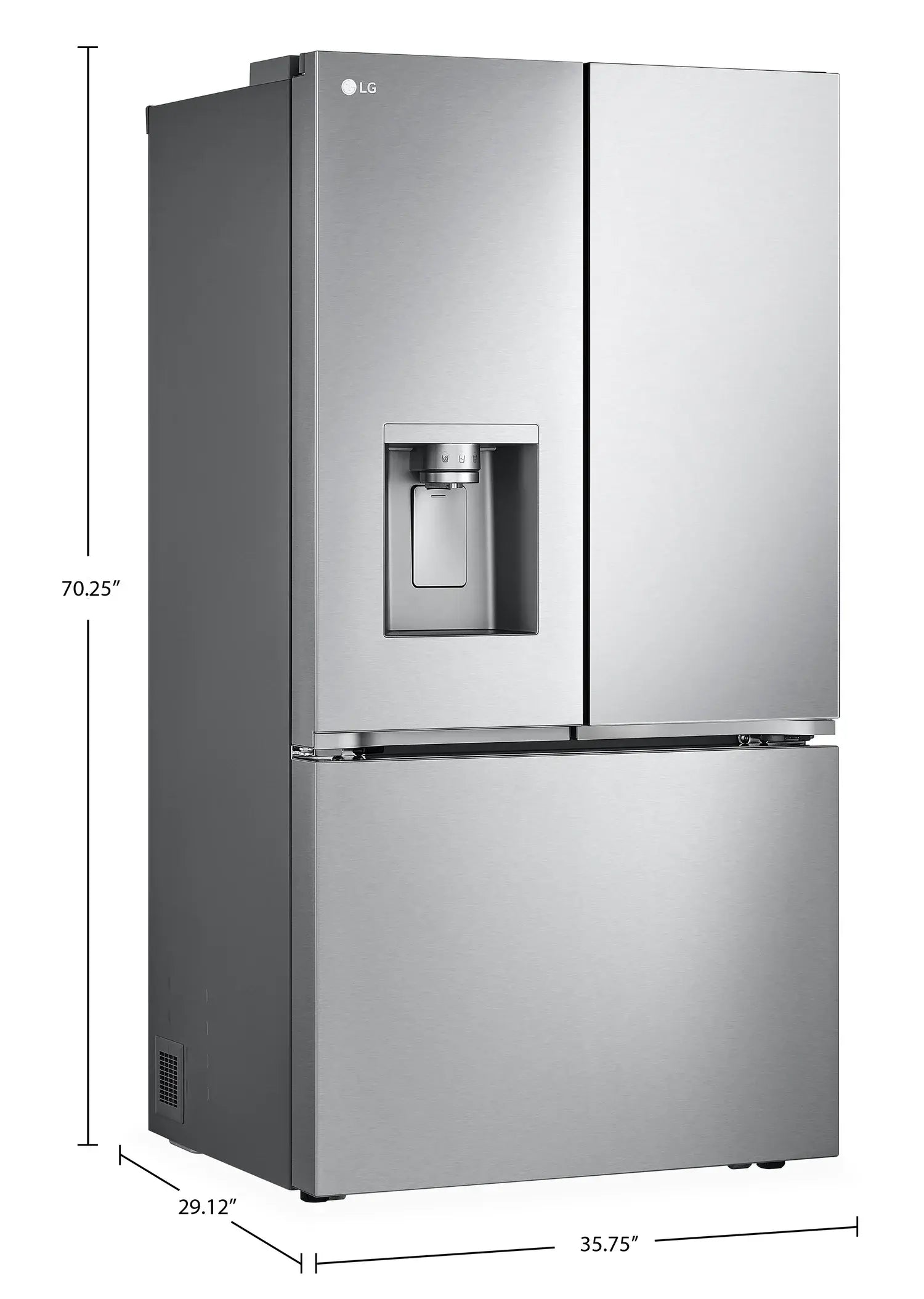 Réfrigérateur LG 26 pi³ Prof. Comptoir 36" 4 Types Glace