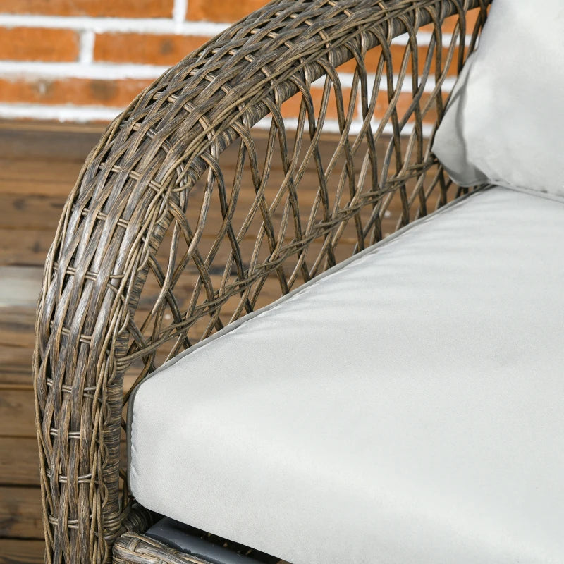 Canapé de patio avec coussins de 4,7 po d'épaisseur, 29,9 po x 34,3 po x 38,6 po, gris