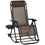 Chaise longue inclinable réglable 2 en 1 à gravité zéro, fauteuil de jardin inclinable et à bascule, chaise longue pliable, siège de sieste avec appui-tête et plateau marron