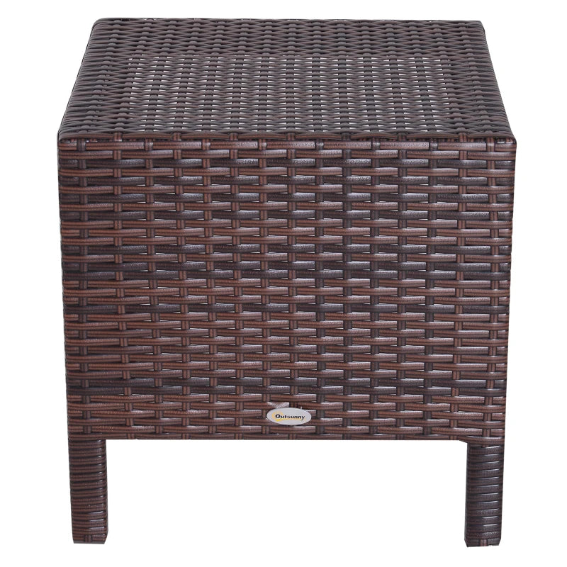Ensemble de 3 tables gigognes en osier, patio, rotin, tables d'appoint tissées à la main, meubles d'extérieur de jardin et de maison, résistants aux intempéries, marron