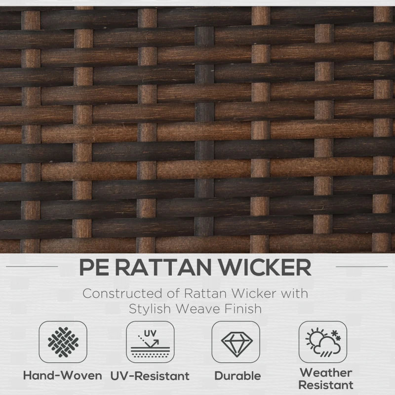 Ensemble canapé et Chaise longue d'extérieur en rotin et osier, 3 pièces, avec coussin, mobilier de jardin, Patio, marron et Beige