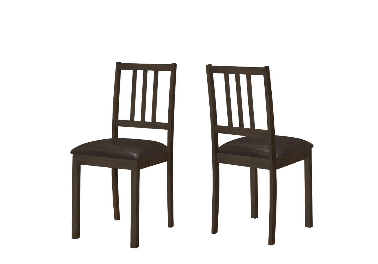 CHAISE DE SALLE À MANGER - 2PCS / 36"H ESPRESSO / SIÈGE EN PU BRUN FONCÉ ( Meuble Mtl ) 