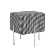 Pouf Kube S : Tissu Dent De Poule Blanc & Noir