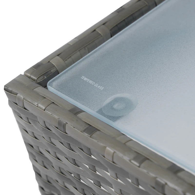 Ensemble de meubles de patio de 4 pièces avec canapé de causeuse, fauteuils, table en verre, canapé de conversation en osier extérieur,