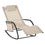 Chaise à bascule de patio avec tissu en maille, chaise longue d'extérieur à bascule avec appui-tête amovible et poche latérale pour jardin, terrasse, pelouse, blanc crème