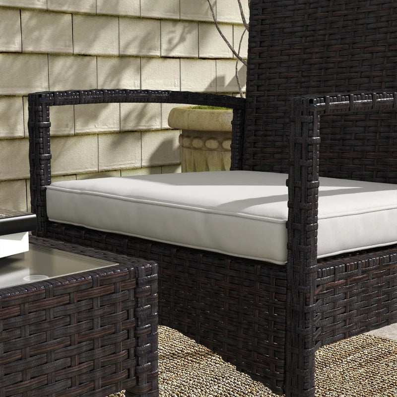 Ensemble de meubles de patio de 4 pièces avec canapé de causeuse, fauteuils, table en verre, canapé de conversation en osier extérieur,