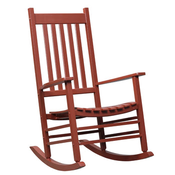 Porche en bois chaise à bascule Patio extérieur bascule jardin unique loisirs siège inclinable fauteuil vin rouge