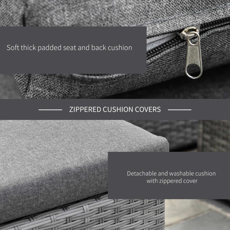 Ensemble de canapés modernes en rotin, ensemble de meubles de Patio en osier avec Table basse, coussins et oreillers, 3 pièces