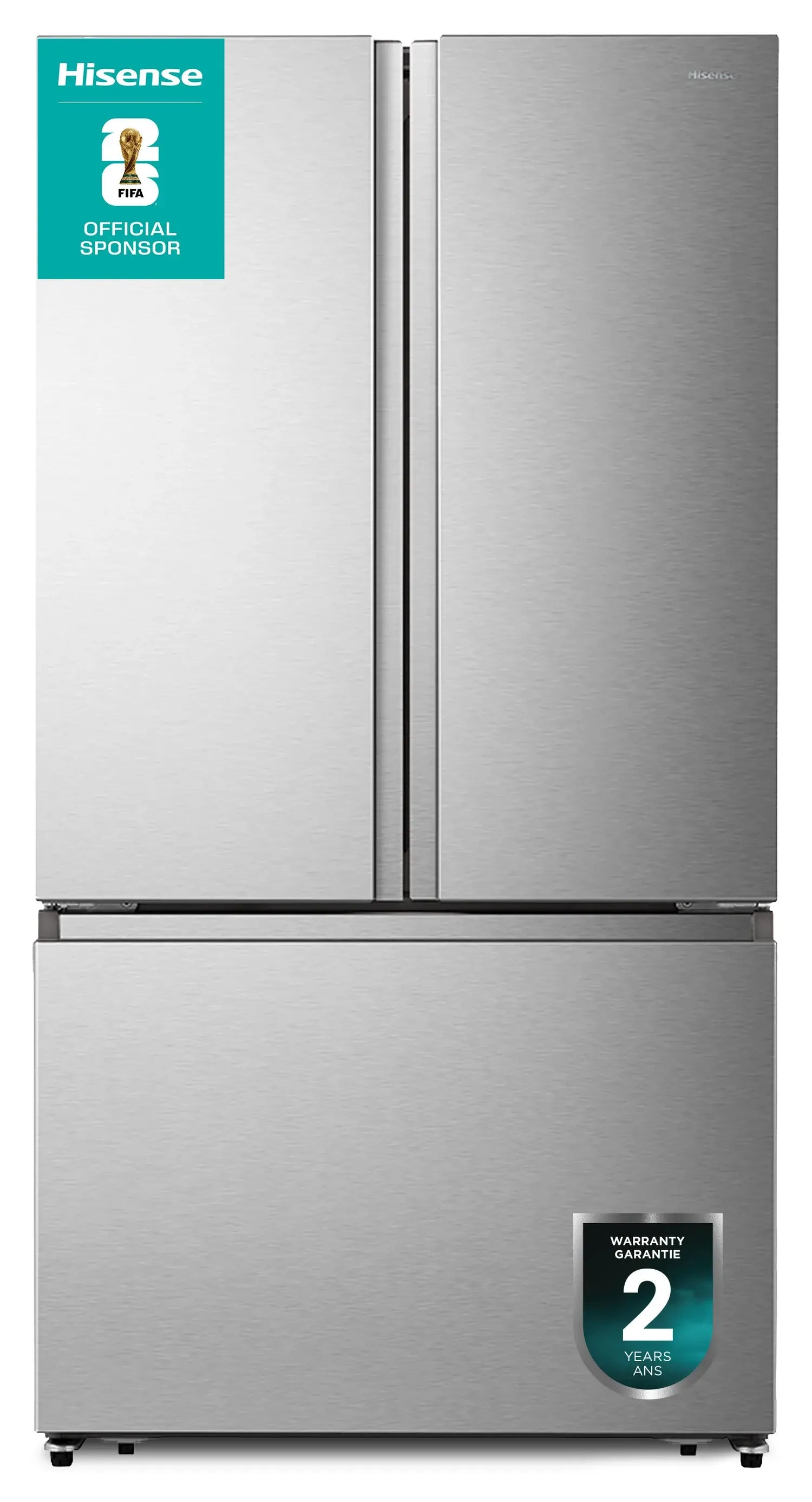 Réfrigérateur Hisense 36" 26,6 pi³ Portes Françaises Titane sans Traces RF27A3FSE