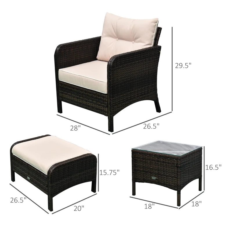 Ensemble de meubles de Patio extérieur, ensemble de Conversation en osier, repose-pieds, Table basse, 5 pièces
