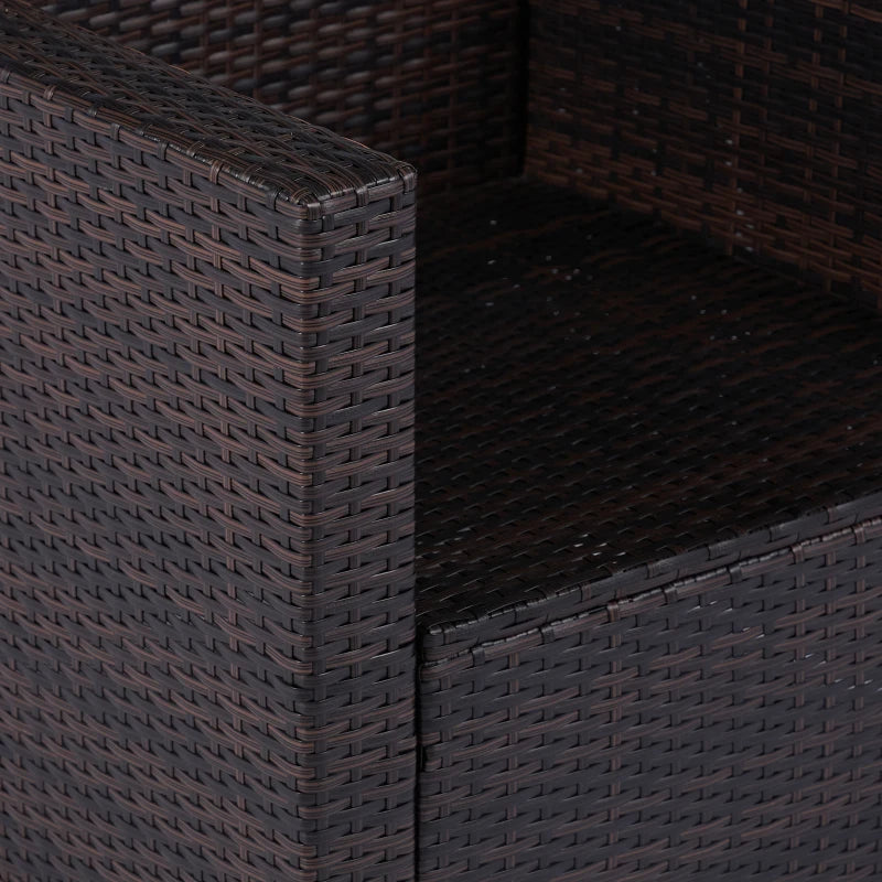 Mobilier d'extérieur avec table, meubles en osier avec causeuse et 2 chaises pour jardin, bord de piscine, marron mélangé et kaki