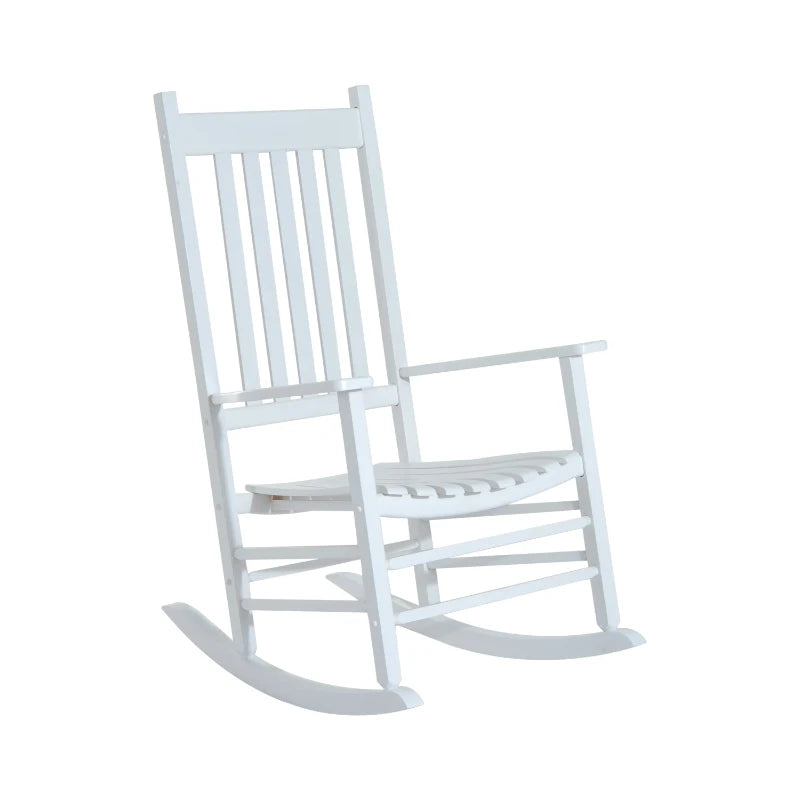 Chaise à bascule en bois blanc pour porche, fauteuil à bascule pour Patio, siège inclinable de loisirs unique