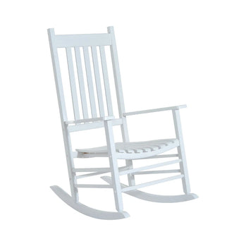 Chaise à bascule en bois blanc pour porche, fauteuil à bascule pour Patio, siège inclinable de loisirs unique