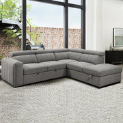 Sectionnel convertible avec chaise longue à droite, appuis-tête ajustables et rangement