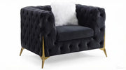 Premier Home Sheila Fauteuil d'Appoint en Velours Noir