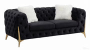 Premier Home Sheila Causeuse 2 Places en Velours Noir