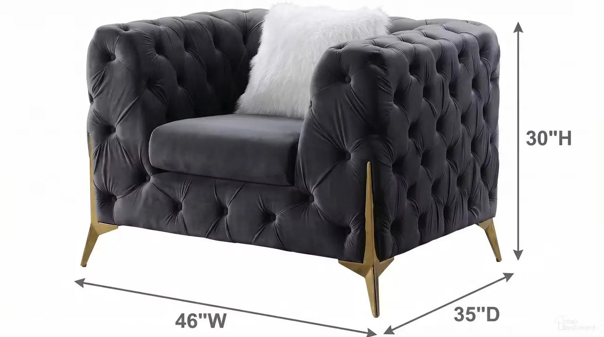 Premier Home Sheila Fauteuil d'Appoint en Velours Noir