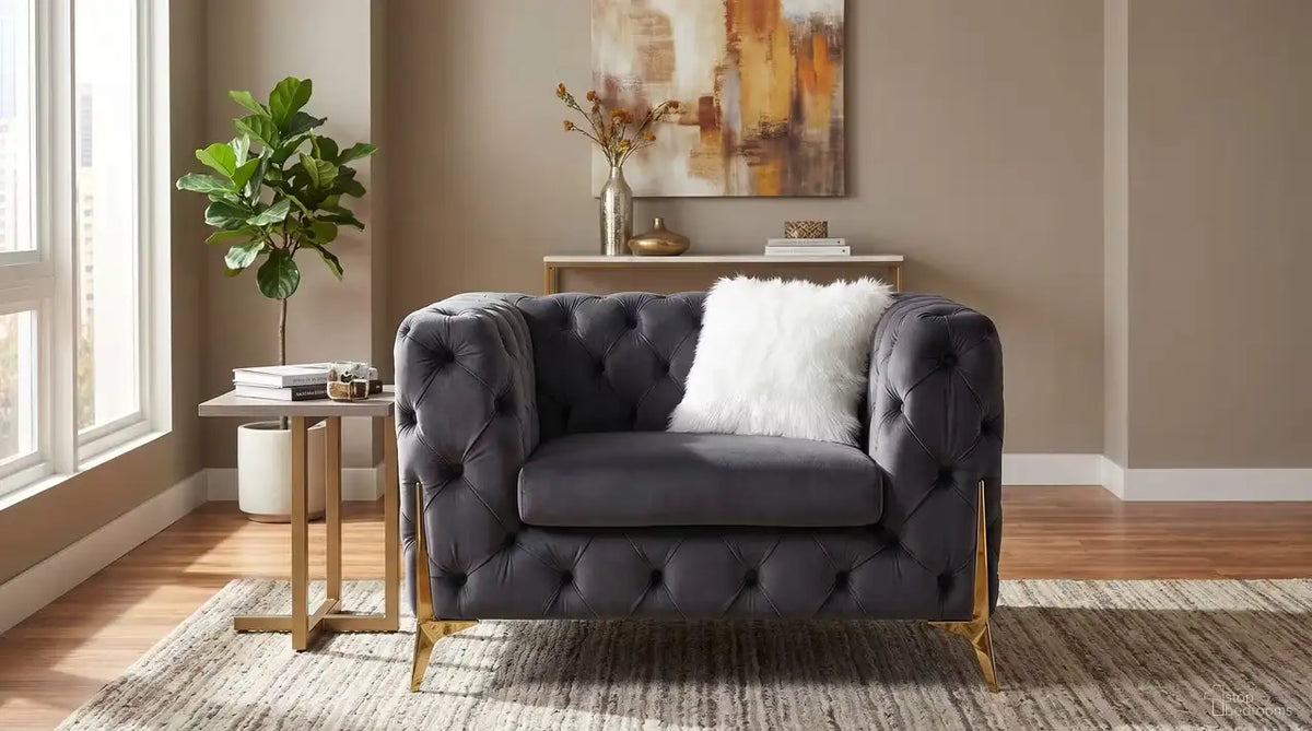 Premier Home Sheila Fauteuil d'Appoint en Velours Noir