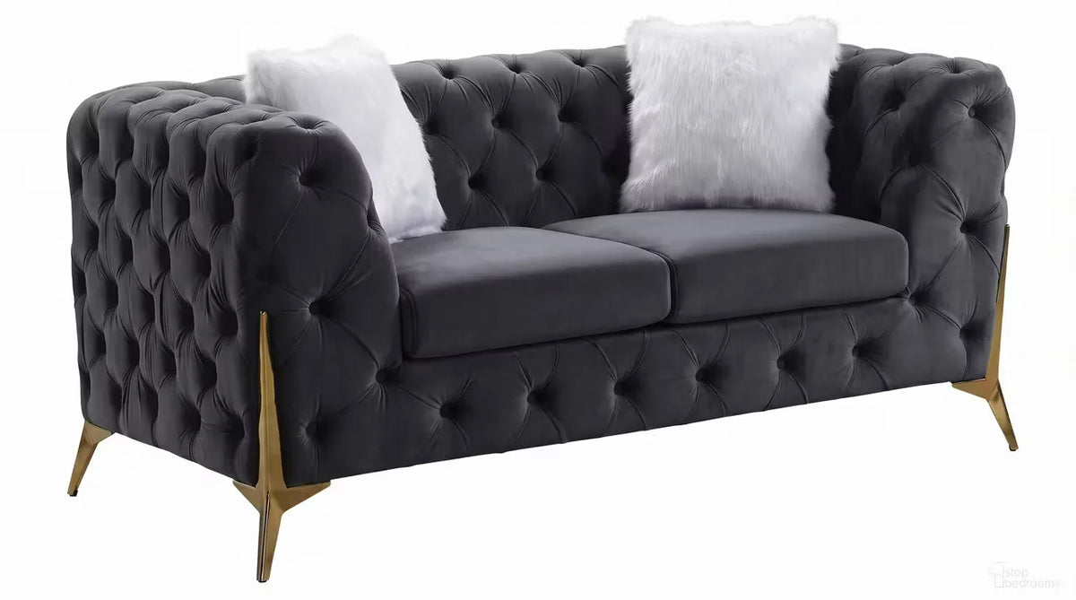 Premier Home Sheila Causeuse 2 Places en Velours Noir