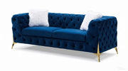 Premier Home Sheila Canapé en Velours Bleu Marine 3 Places