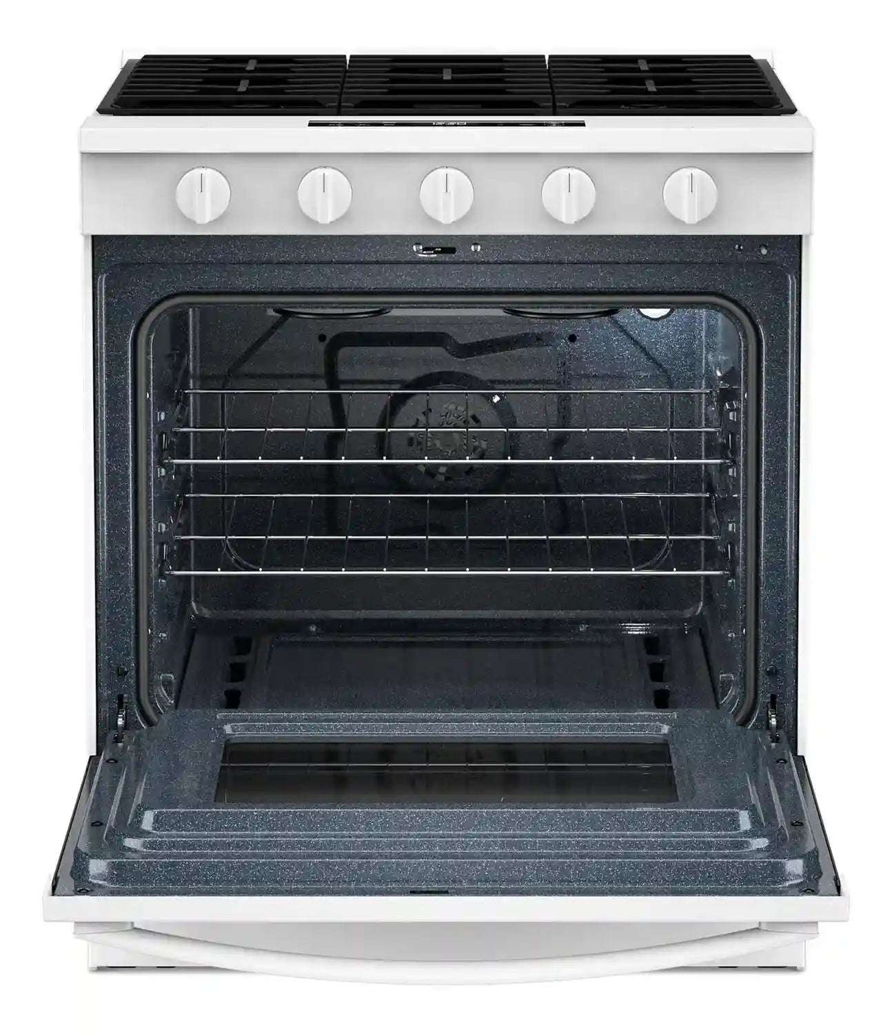 Cuisinière Whirlpool 30" 5 pi³ Gaz Air Fry Intelligente Inox Noir WSGS5030SV