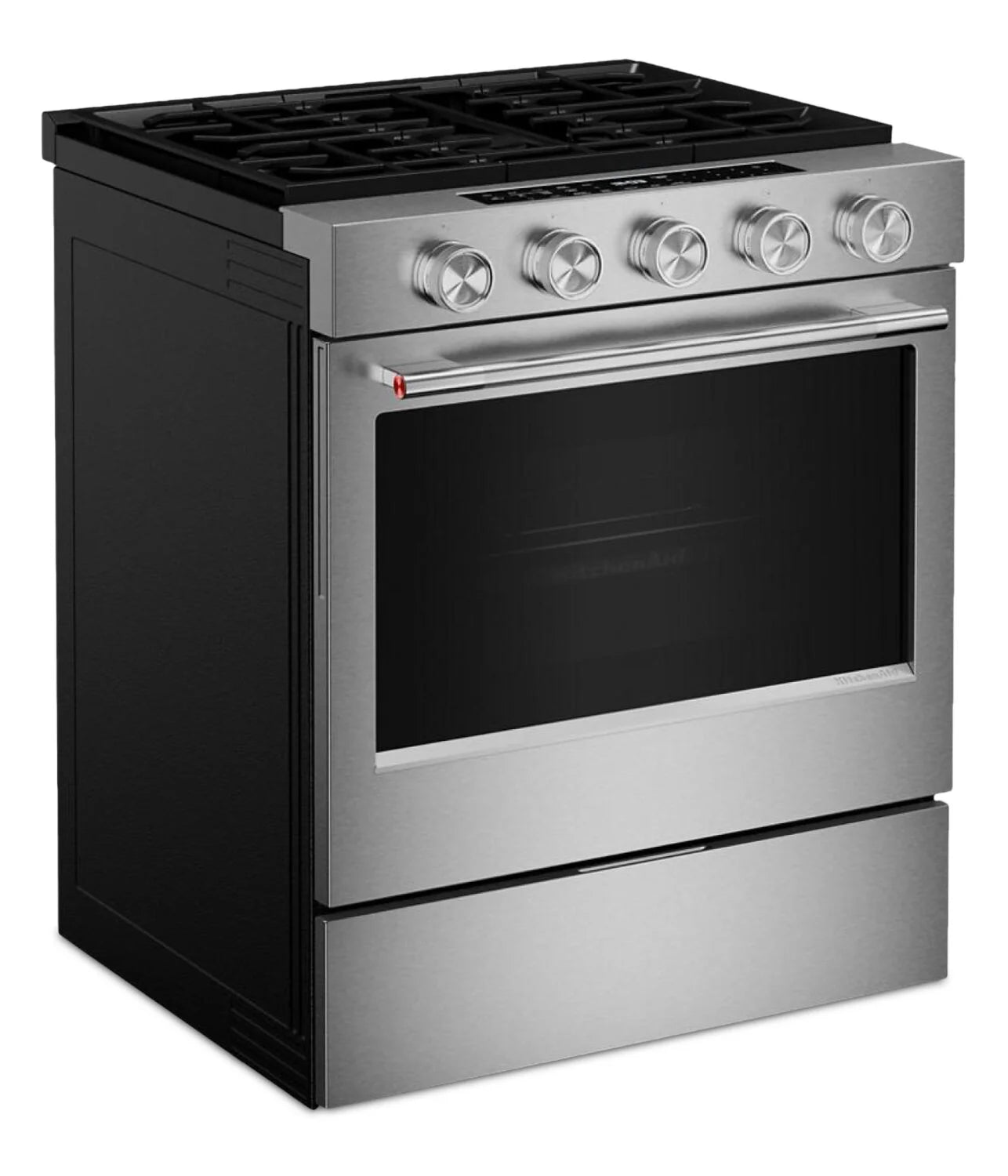 Cuisinière KitchenAid 30" 5 pi³ Gaz Minerai Noir Intelligent