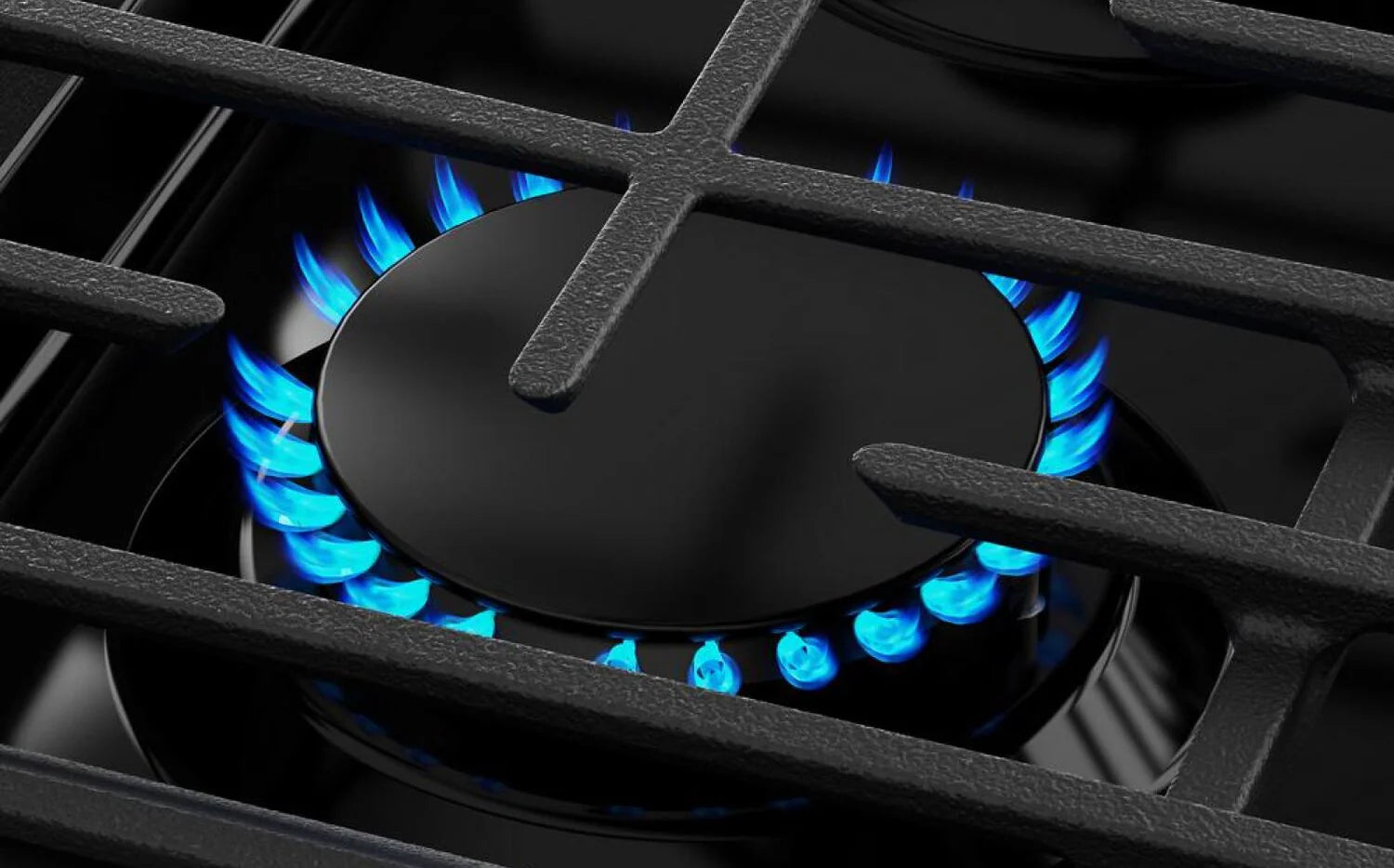 Cuisinière à gaz intelligente Whirlpool 30 po, 5 pi³, cuisson à air, acier inoxydable noir